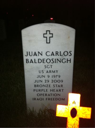 Juan Baldeosingh — Headstone Front