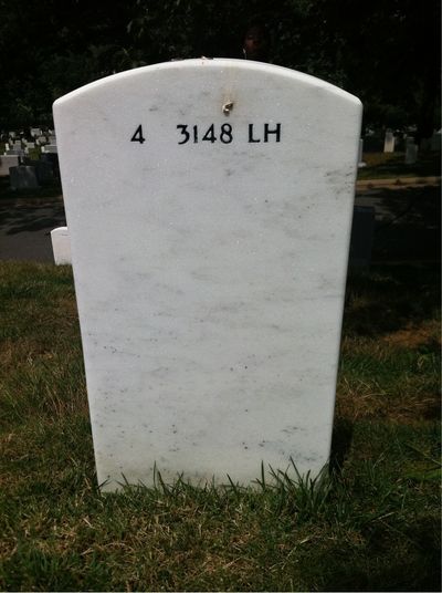 Headstone Back of Theodore Cordy Freeman. Arlington National Cemetery.