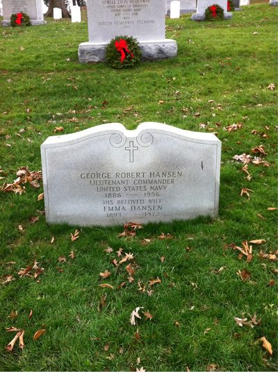 Headstone Front of Emma Hansen. Arlington National Cemetery.
