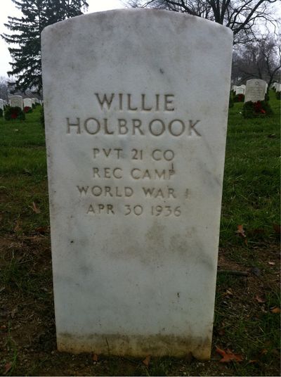 Headstone Front of Mabel Holbrook. Arlington National Cemetery.