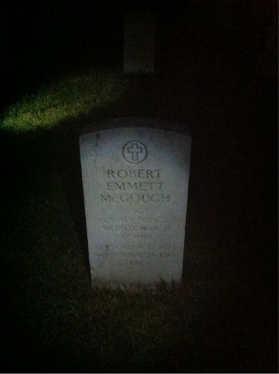 Headstone Front of Robert Mcgough. Arlington National Cemetery.
