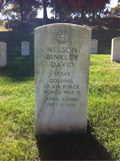 Headstone Front of Nelson David. Arlington National Cemetery.