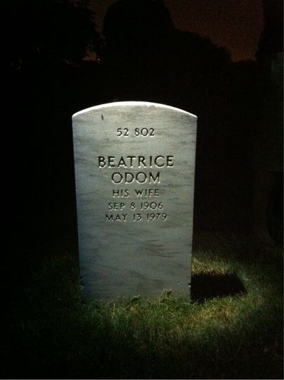 Headstone Back of Beatrice Gullickson. Arlington National Cemetery.