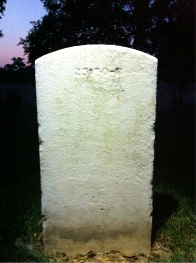 Headstone Back of Robert Penders. Arlington National Cemetery.