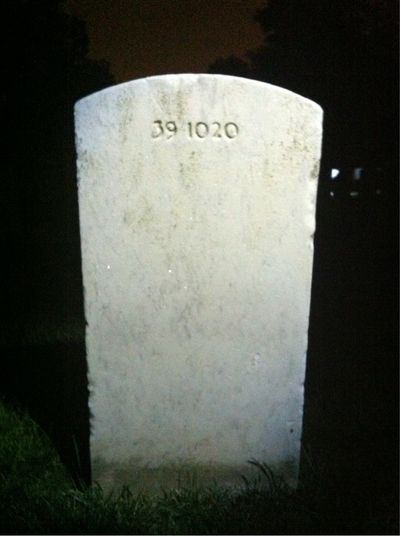 Headstone Back of Frank Willis. Arlington National Cemetery.