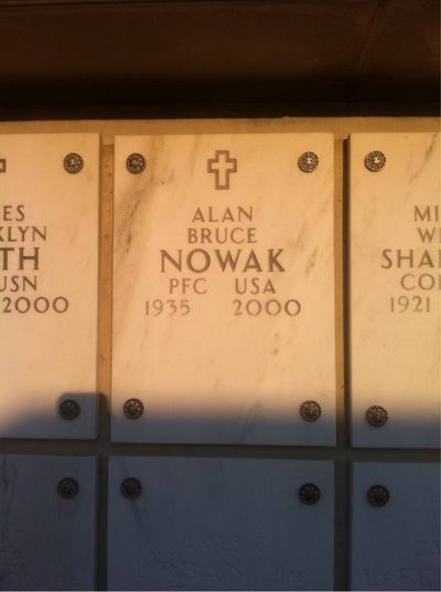 Headstone Front of Alan Bruce Nowak. Arlington National Cemetery.