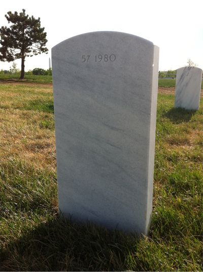 Headstone Back of Mario Iaccarino. Arlington National Cemetery.