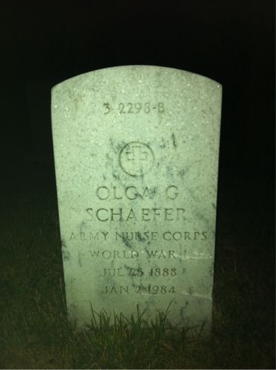 Headstone Back of John Schaefer. Arlington National Cemetery.