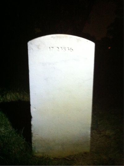 Headstone Back of James Conlon. Arlington National Cemetery.