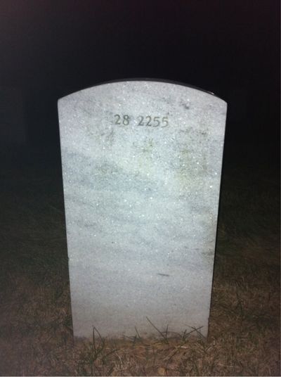 Headstone Back of Mary Horton. Arlington National Cemetery.