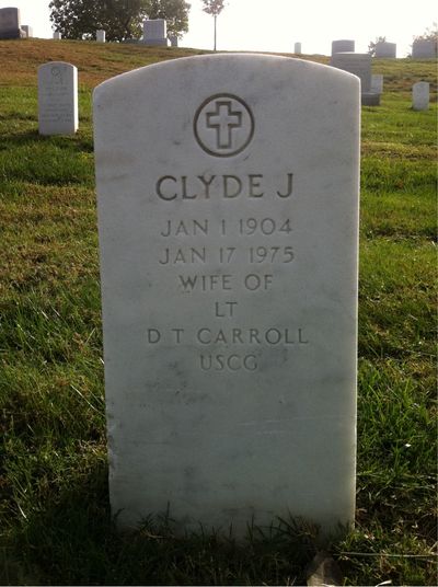 Headstone Front of Clyde Carroll. Arlington National Cemetery.