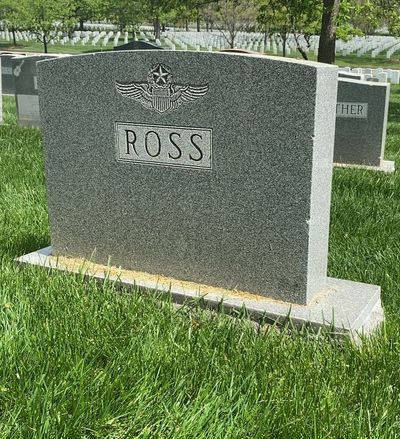 Headstone Back of Olga Ross. Arlington National Cemetery.