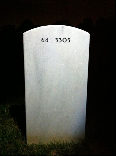 Headstone Back of Joseph Angelo Owsley. Arlington National Cemetery.