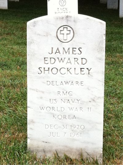 Headstone Front of James Shockley. Arlington National Cemetery.