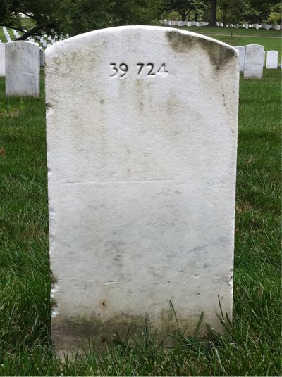 Headstone Back of David Haskell. Arlington National Cemetery.