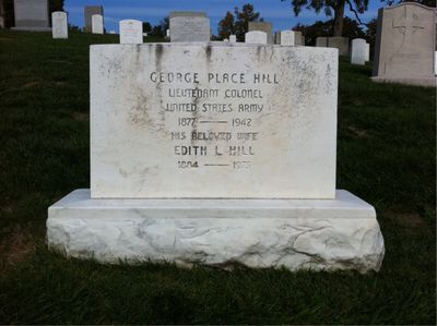 Headstone Front of Edith Hill. Arlington National Cemetery.