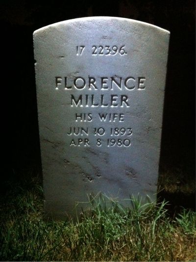 Headstone Back of Leonard Agnew Welty. Arlington National Cemetery.