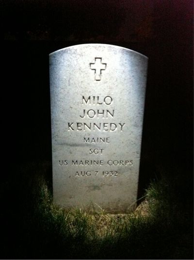 Headstone Front of Milo John Kennedy. Arlington National Cemetery.