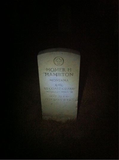 Headstone Front of Homer Hamilton. Arlington National Cemetery.