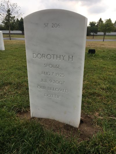 Headstone Back of Cecil O Kincer. Arlington National Cemetery.