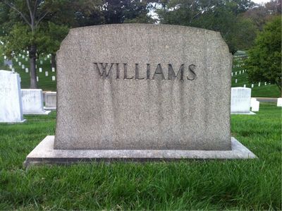 Headstone Back of Helen Williams. Arlington National Cemetery.