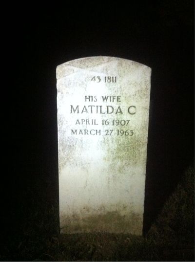 Headstone Back of George Grille. Arlington National Cemetery.