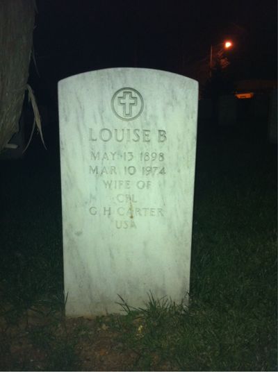Headstone Front of Louise Carter. Arlington National Cemetery.