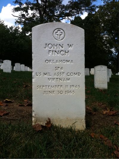 Headstone Front of John Webster Finch. Arlington National Cemetery.