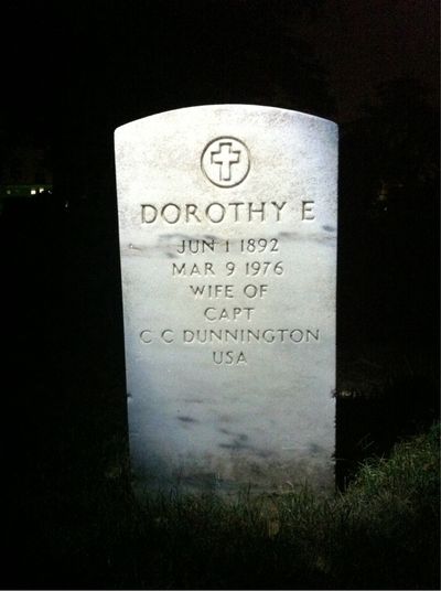 Headstone Front of Dorothy Dunnington. Arlington National Cemetery.