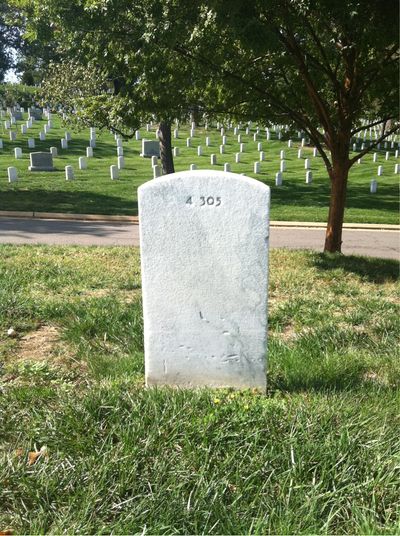 Headstone Back of Anna Smyth. Arlington National Cemetery.