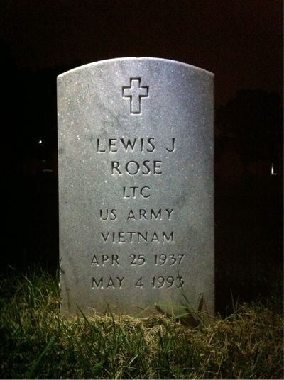 Headstone Front of Lewis James Rose. Arlington National Cemetery.