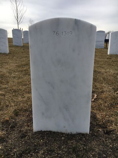 Headstone Back of Patrick K Langdon. Arlington National Cemetery.