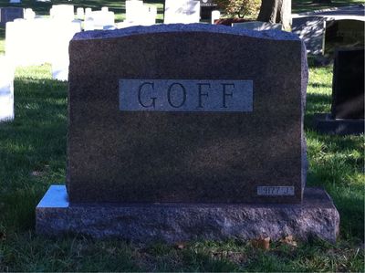 Headstone Back of Edgar A Goff. Arlington National Cemetery.