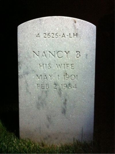Headstone Back of John Younger. Arlington National Cemetery.