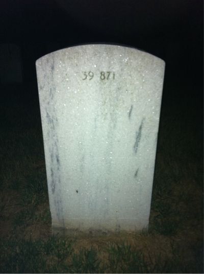 Headstone Back of Bertha Drueding. Arlington National Cemetery.