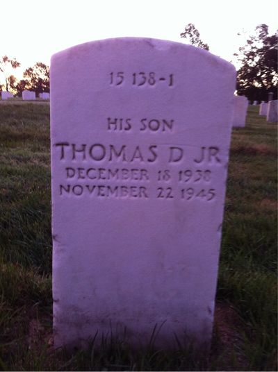 Headstone Back of Thomas L Howard. Arlington National Cemetery.