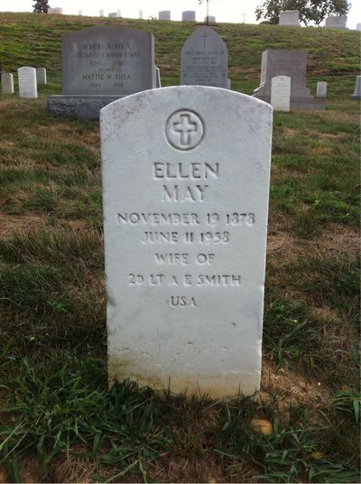 Headstone Front of Ellen Smith. Arlington National Cemetery.