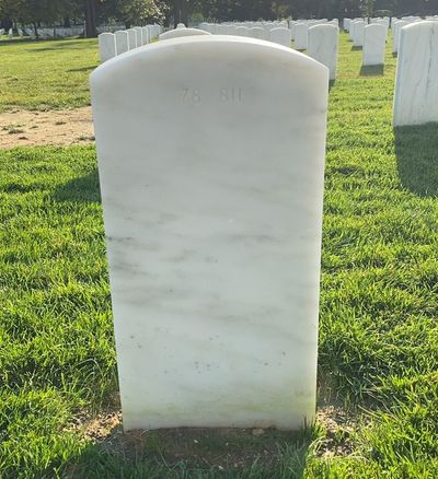 Headstone Back of Robert L Wyatt. Arlington National Cemetery.