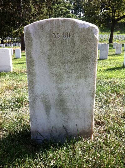 Headstone Back of Edward Kozera. Arlington National Cemetery.