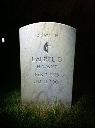 Headstone Back of Paul W Bridgman. Arlington National Cemetery.