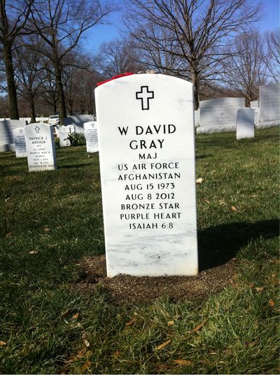 Headstone Front of Walter David Gray. Arlington National Cemetery.