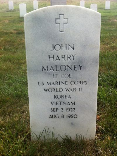 Headstone Front of Helen Joan Maloney. Arlington National Cemetery.