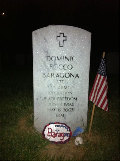 Headstone Front of Dominic Rocco Baragona. Arlington National Cemetery.