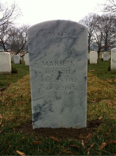 Headstone Back of Holmes Johnson. Arlington National Cemetery.