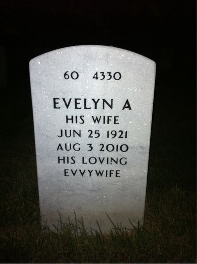 Headstone Back of Adolph K Koeck. Arlington National Cemetery.