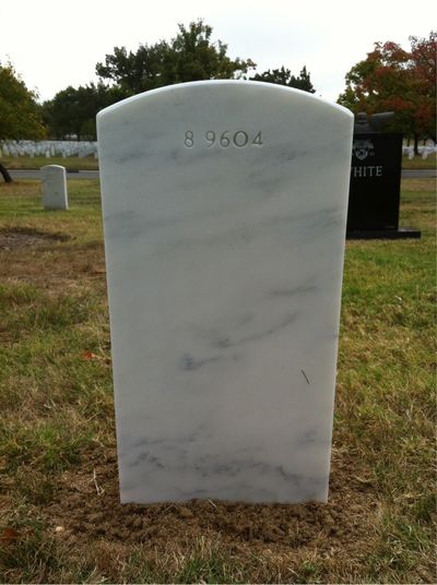 Headstone Back of Marcus F Cooper. Arlington National Cemetery.