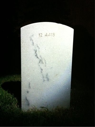 Headstone Back of Arthur Brooks. Arlington National Cemetery.