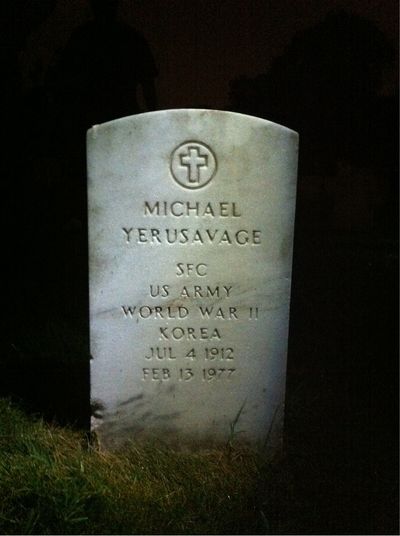 Headstone Front of Michael Yerusavage. Arlington National Cemetery.