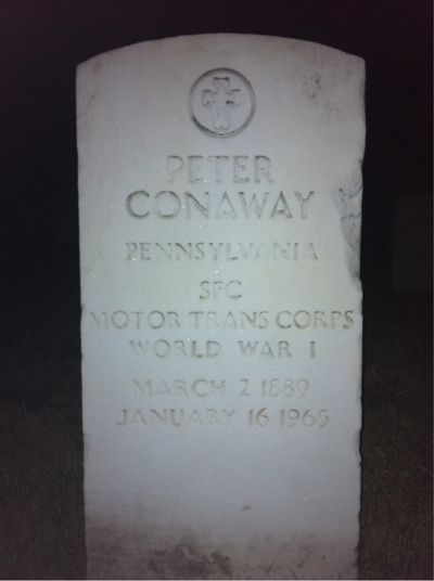Headstone Front of Peter Conaway. Arlington National Cemetery.