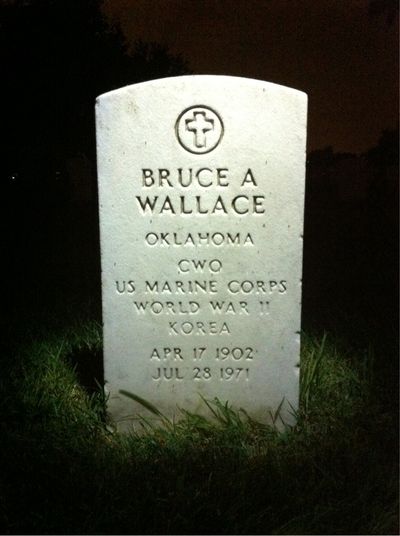 Headstone Front of Bruce Wallace. Arlington National Cemetery.
